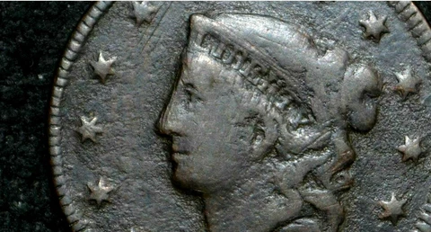1835 Large Cent ** Double Profile ** Bargain Price Cover