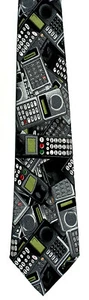 Cell Phones Men's Necktie Sell Mobile Phone Technology Job Tech Black Neck Tie - Picture 1 of 3