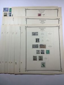 Scott 19 Album Pages W/ Stamps 11.5x10” Philippines 2 1886-1952 x189 710
