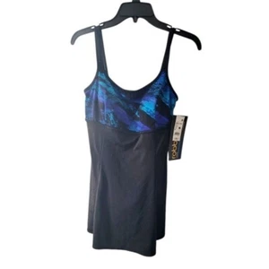 Longitude Watercolor and Black Swim Dress Swim Suit Size 10 New with Tags Summer - Picture 1 of 3