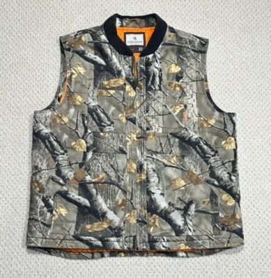 Legendary Whitetails Mens Canvas Trail Vest Size XL Timberline Camo Insulated - Image 1 of 4