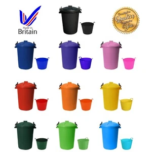 50L Bin + 20L Flexi Tub Set - Home Kitchen Garden Toy Laundry Storage Bucket UK - Picture 1 of 27