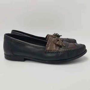 Martin Drake Hombres Cuero Sin Cordones Mocasines Borla Zapatos Negro Marrón Puntera Sin usar, en caja 10M - Imagen 1 de 12