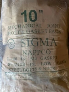 SIGMA NAPPCO 10”Mechanical Joint BOLT & GASKET PACK FACTORY SEALED NEW OLD STOCK - Picture 1 of 5