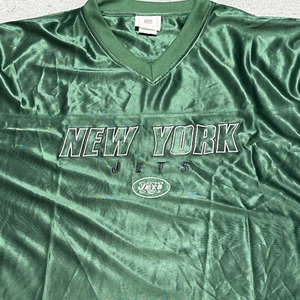 New York Jets Performance Shirt Mens 2XL Green Vintage NFL Embroidered V Neck - Picture 1 of 10