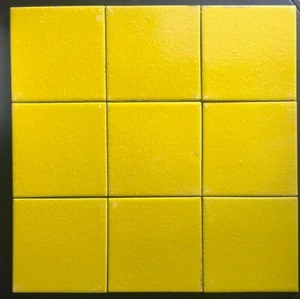 9 Retro TILE Ceramic Vintage 5.75” Square 8mm Bright YELLOW/GOLD Made in the USA - Picture 1 of 5