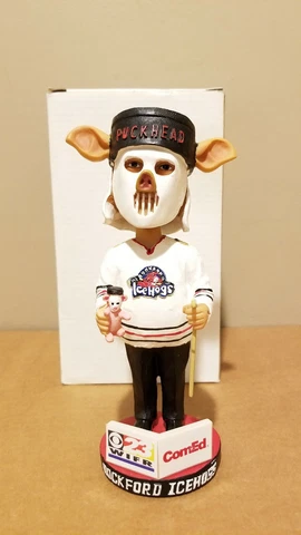 PUCKHEAD ROCKFORD ICEHOGS BOBBLEHEAD SGA NIB CHICAGO BLACKHAWKS PUCK HEAD BOBBLE Cover