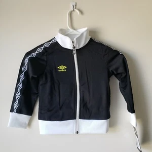 UMBRO Full-Zip Warm Up Track Jacket Youth Small (4) Diamond Black Boys NWT - Picture 1 of 10