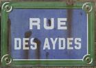 Big Old French Enamel Street Sign Plaque Plate Rue Des Aydes Orleans Suburb