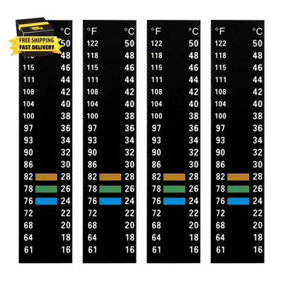 4Pcs Aquarium Thermometer Strip, Adhesive Temperature Sticker Aquarium Thermomet - Image 1 of 4