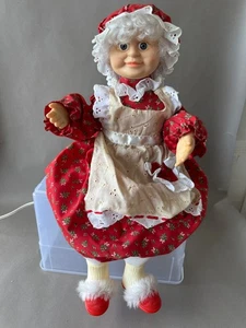 Muñeca Navidad Eléctrica Animada Sra. Santa Claus Vieja Dama Polo Norte Exhibición - Imagen 1 de 4