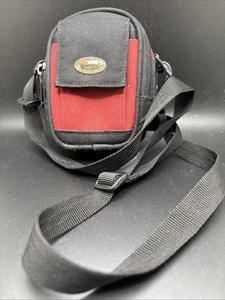 Lowepro Camera Bag Pouch Small Compact Red + Black Adjustable Strap Z5, 5x4x1.75 - Picture 1 of 16