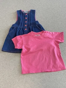 Vintage 90s Denim Pink Button Front Dress w/ Lee Pink T-Shirt—3T - Bild 1 von 8