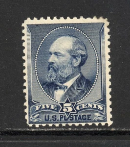 SCOTT 216 1888 5 CENT GARFIELD REGULAR ISSUE MH OG F-VF CAT $145! - Picture 1 of 2