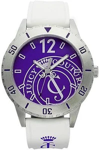 NEW Juicy Couture 1900948 Womens Taylor Graphic Purple Dial White Silicone Watch - Picture 1 of 2