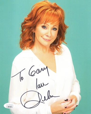 REBA MCENTIRE HAND SIGNED 8x10 PHOTO      GREAT COUNTRY SINGER    TO GARY    JSA Cover