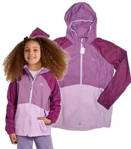LL BEAN Girls HOODED WIND AND RAIN JACKET Purple Clover  Large 14-16 - Picture 1 of 2