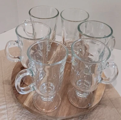 Juego de 6 tazas de café irlandesas de vidrio transparente Foto 1 de 4
