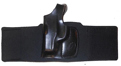 LEATHER&SHEEPSKIN HAND FIT ANKLE HOLSTER BLACK RH M&P SUB CMP 9 CT LG LASERGUARD - Image 1 of 4