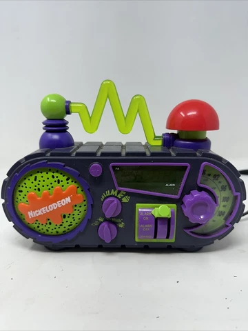Nickelodeon Vintage Slim AM/FM Radio Alarm Clock 1995 Works Cover