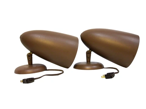 LOT of 2 PRESCOLITE Berkley CA Mid-Century Modern VINTAGE BROWN Light Sconces Cover