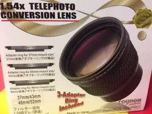 DCR-1541 1542 1545 1.54x Raynox Telephoto Lens GZ-MG575/GZ-MG555 37 43 46 52mm - Picture 1 of 10