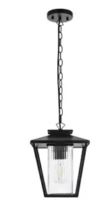 Chandelier Light Fixture Outdoor Ribbed Glass Exterior Porch Walkway Patio Lamp - Picture 1 of 9