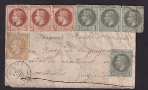 France-Doubs-Napoléon Lauré-Enveloppe de Mouthe pour Combrailles-Nov. 1870 - Foto 1 di 2