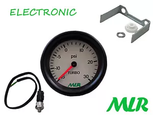 52MM BOOST GAUGE & SENDER KIT 30PSI WHITE FACE ELECTRONIC STEPPER MOTOR MLR.AZR - Picture 1 of 1