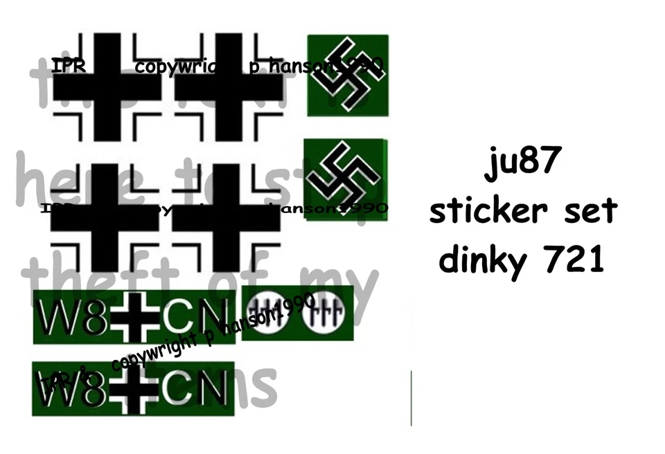 DINKY TOYS JU87 STICKER SET - Image 1 of 1