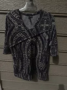 Top Talbots para mujer talla S multicolor a rayas manga 3/4 tejido 100 % algodón - Imagen 1 de 2