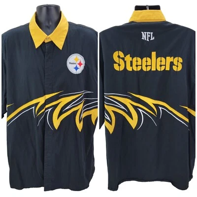 Pittsburgh Steelers Men's Button Shirt XXL Short Sleeve Embroidered NFL Football - Image 1 of 4