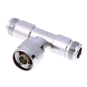 N-type male to dual 2 n-type female t shaped rf antenna adapter connector`ja Ht - Zdjęcie 1 z 8
