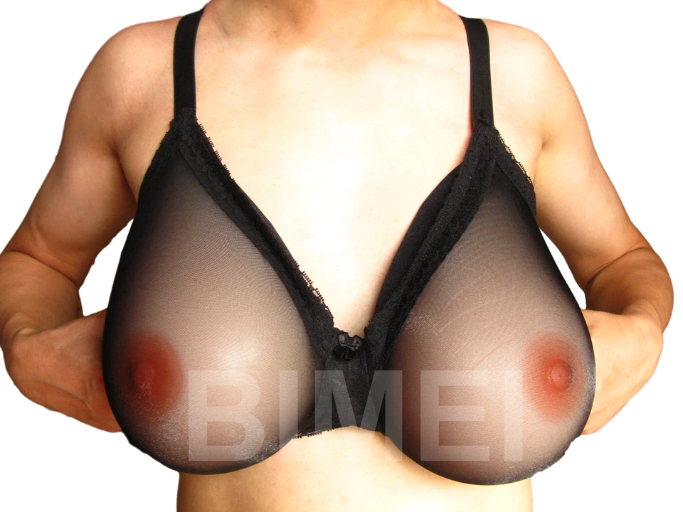BIMEI TRANSFORM SeeThrough Bra Silicone Breast Forms for Crossdresser Mastectomy - Image 1 of 1