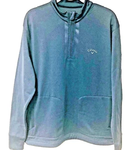 Callaway Men's L Pullovr Jacket Sweater Gray Weather Series 1/4 Zip Fleece Lined - Picture 1 of 5