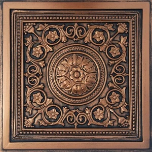 Gittersystem, Pop in 24"" x 24"" 3D, PVC Deckenfliesen MAJESTÄT Antik Kupfer schwarz - Bild 1 von 3