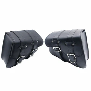 Pair Motorcycle PU Leather Side Saddle Bags L+R For Harley Sportster XL 883 1200 - Afbeelding 1 van 10