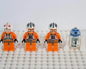 Lego Mini Figur Menge 4 Luke Skywalker Rebel Pilot R2-D2 Minifiguren T730 - Bild 1 von 4