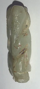 Antigua estatua pequeña china de jade natural verde tallada a mano, Buda - Imagen 1 de 15