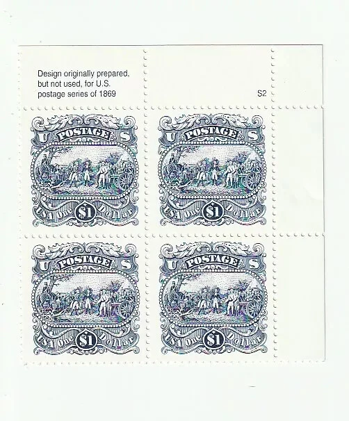 SFSTAMPS US Sc 2590 Burgoyne Surrender Saratoga by Trumbull Plate Block MNH 1994 - Image 1 of 1