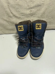 DC Shoes Rebound High Top Trainers UK 6 / EU 39 Blue Faux Fur Lined Skateboardin - Picture 1 of 6