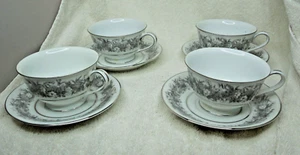 Vintage Sango China in the Florentine Pattern Lot of 4 Cups & 4 Saucers Nice! - Picture 1 of 14