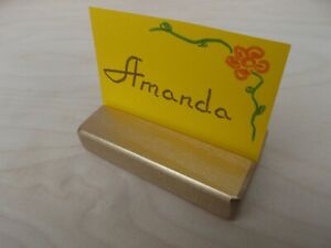 20 Gold Wood place card holders for Weddings, Table number holders