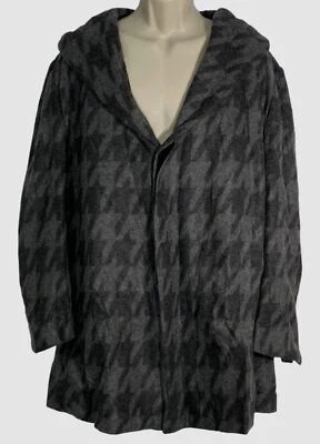 $8995 KNT by Kiton Men's Gray Large Houndstooth Cashmere Overcoat Jacket Size 50 - Image 1 of 4