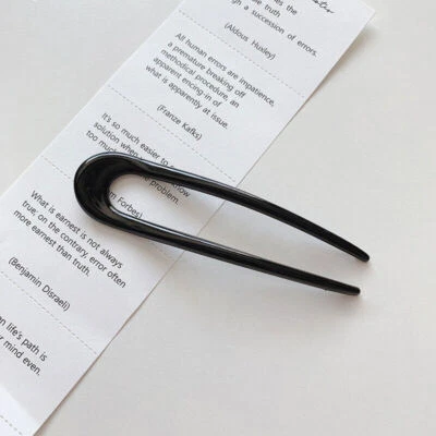 Grampo de cabelo feminino feminino estampa de leopardo varas acetato retrô em forma de U - Imagem 1 de 4