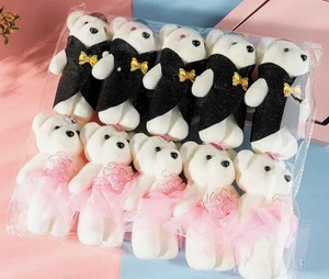 10 piezas de espuma dura de 4,5" osos altos flocados, decoración de bodas, fiestas, graduación - Imagen 1 de 4
