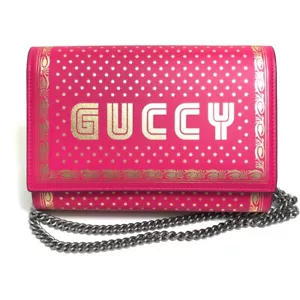 UNBENUTZTE GUCCI 524967 WOC Tasche Geldbörse Schultertasche rosa Leder - Bild 1 von 12
