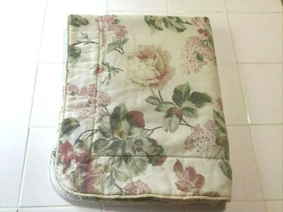 Croscill Home Fashions Std Quilted Pillow Sham Shabby Chic Floral Rope Trim - Image 1 of 4
