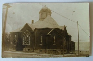 1909 RPPC POSTCARD THE FIRST METHODIST CHURCH SABETHA KANSAS - Imagen 1 de 1