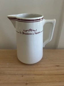 Pitcher Tall French Restaurant Creamer Brassereie du Square Comptoir De Famille - Picture 1 of 7